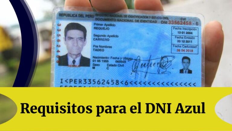 Requisitos Para El Dni Azul Mi Dni Perú 3706